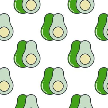 Avocado seamless pattern vector Stockillustratie