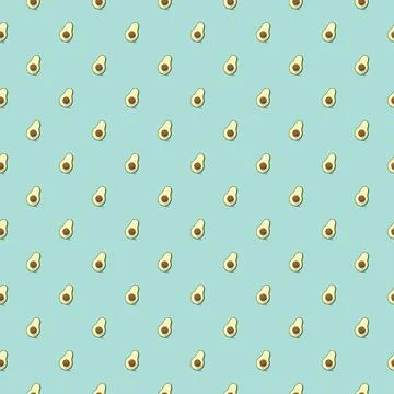 Avocado seamless pattern. Vegan organic eco fruit background. vector illustratio Stock Illustration
