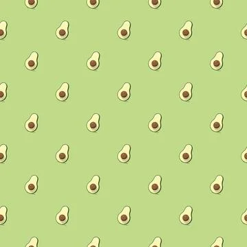 Avocado seamless pattern. Vegan organic eco fruit background. vector illustratio Stock Illustration