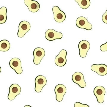 Avocado seamless pattern. Vegan organic eco fruit background. vector illustratio Stock Illustration