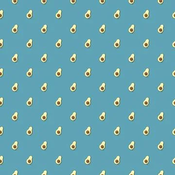 Avocado seamless pattern. Vegan organic eco fruit background. vector illustratio Stock Illustration