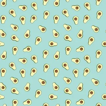 Avocado seamless pattern. Vegan organic eco fruit background. vector illustratio Illustrazione stock