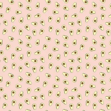 Avocado seamless pattern. Vegan organic eco fruit background. vector illustratio Stock Illustration