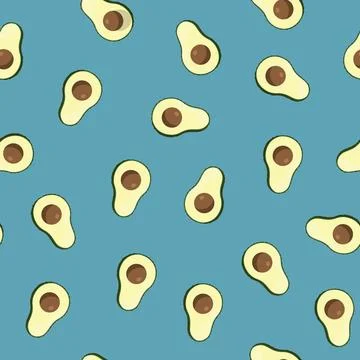 Avocado seamless pattern. Vegan organic eco fruit background. vector illustratio Stock Illustration