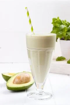 Avocado Shake or Smoothie Stock Photos