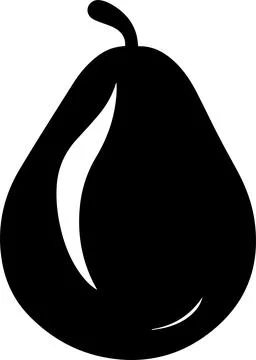 Avocado Silhouette illustration Vector White Background Stock Illustration