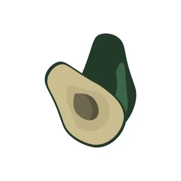 Avocado simple illustration Stock Illustration