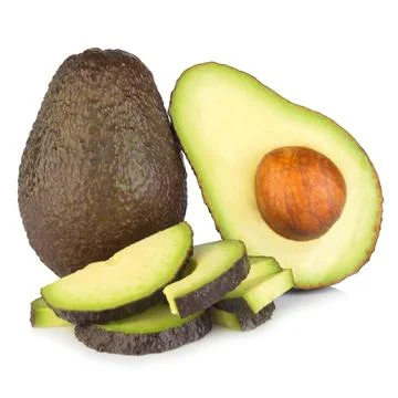 Avocado slice isolated on white background Stock Photos