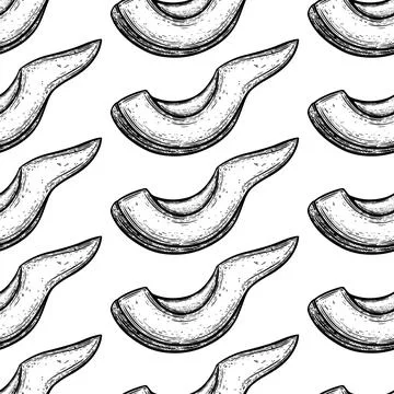 Avocado slice seamless vector pattern. Peeled cut piece of ripe garden fruit 스톡 일러스트