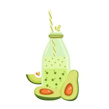 Avocado smoothie Illustrazione stock