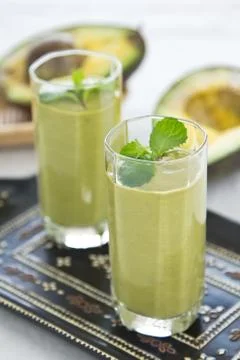 Avocado smoothie Stock Photos