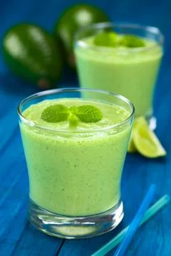 Avocado smoothie Stock Photos