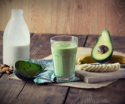 Avocado smoothie 库存照片