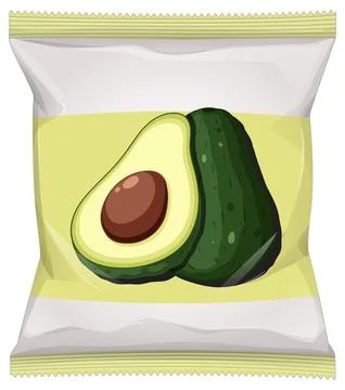 Avocado Snack Chips Packaging Vector Illustration イラスト素材