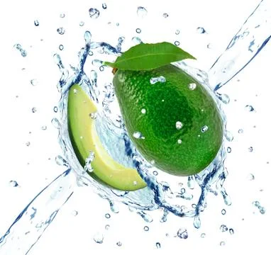 Avocado splash Stock Photos