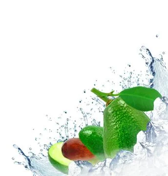 Avocado splash Foto stock