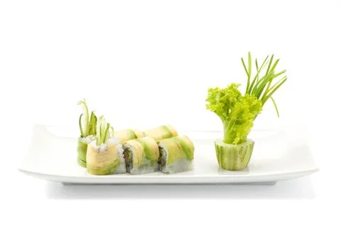 Avocado sushi Stock Photos
