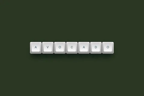 Avocado text on a 3d keyboard button with shadow concept series イラスト素材