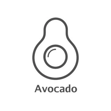 Avocado thin line vector icon. Isolated avocado fruit linear style for menu,  Stock Illustration