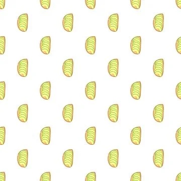 Avocado toast cartoon seamless pattern creating healthy food background Stock Illustration