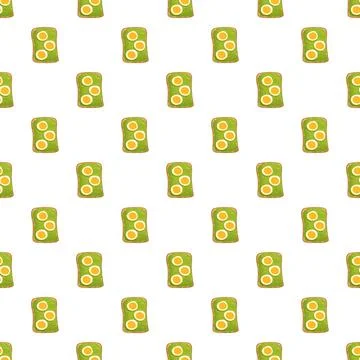 Avocado toast with eggs seamless pattern background Stock Illustration