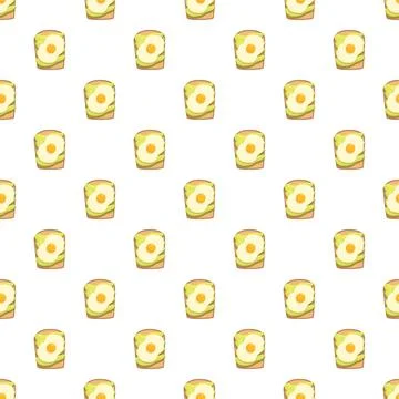 Avocado toast with fried egg seamless pattern Illustrazione stock