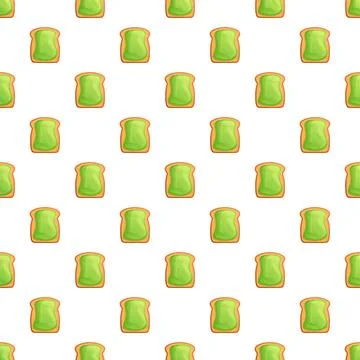 Avocado toast green pattern seamless healthy breakfast food Illustrazione stock