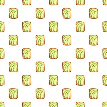 Avocado toast pattern for healthy breakfast background Stock Illustration