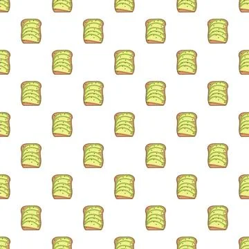 Avocado toast pattern repeat for healthy breakfast trend 스톡 일러스트