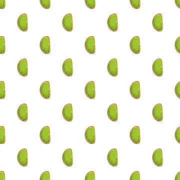 Avocado toast pattern repeating on white background Illustrazione stock