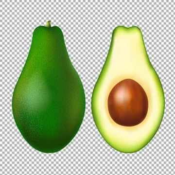 Avocado Transparent Background Stock Illustration