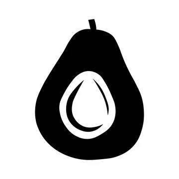 Avocado vector black icon on white background Stock Illustration