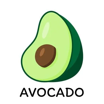 Avocado, vector illustration in cartoon flat stye. Food and fruit concept. Print Stock Illustration