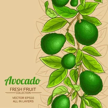 Avocado vector pattern Stock Illustration