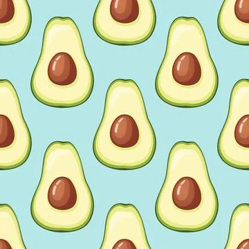 Avocado vector pattern Stock Illustration
