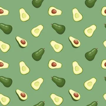 Avocado vector pattern Stock Illustration