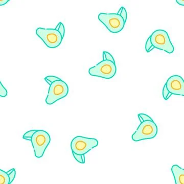 Avocado vegetable color icon vector symbol illustration Stock Illustration