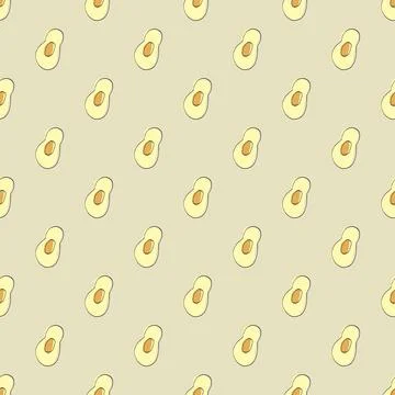 Avocado Vegetables seamless pattern. Vegetarian healthy bio food background,  Stock Illustration