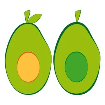 Avocado on white background Stock Illustration