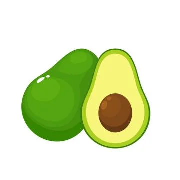 Avocado on a white Background. Stock Illustration