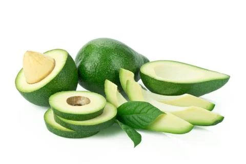 Avocado on white background Stock Photos