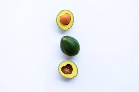 Avocado on white background. Stock Photos
