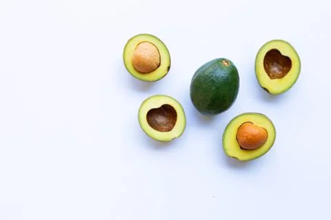Avocado on white background. Stock Photos