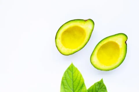 Avocado on white background. Stock Photos