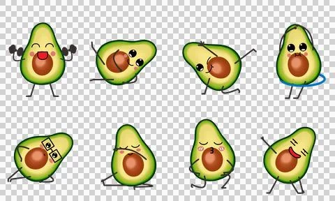 Avocado workout イラスト素材