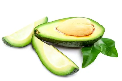 Avocados on a white background. Stock Photos