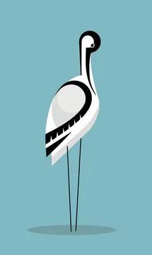 Avocet cleans feathers Stock Illustration