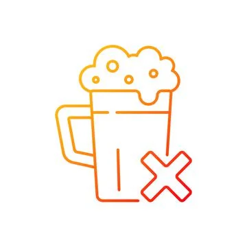 Avoid alcohol gradient linear vector icon Stock Illustration