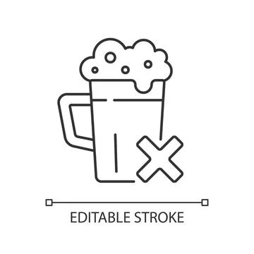 Avoid alcohol linear icon Stock Illustration
