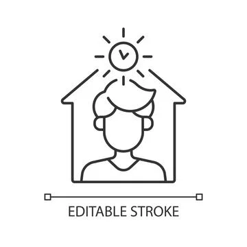 Avoid being out during day linear icon Stock Illustration